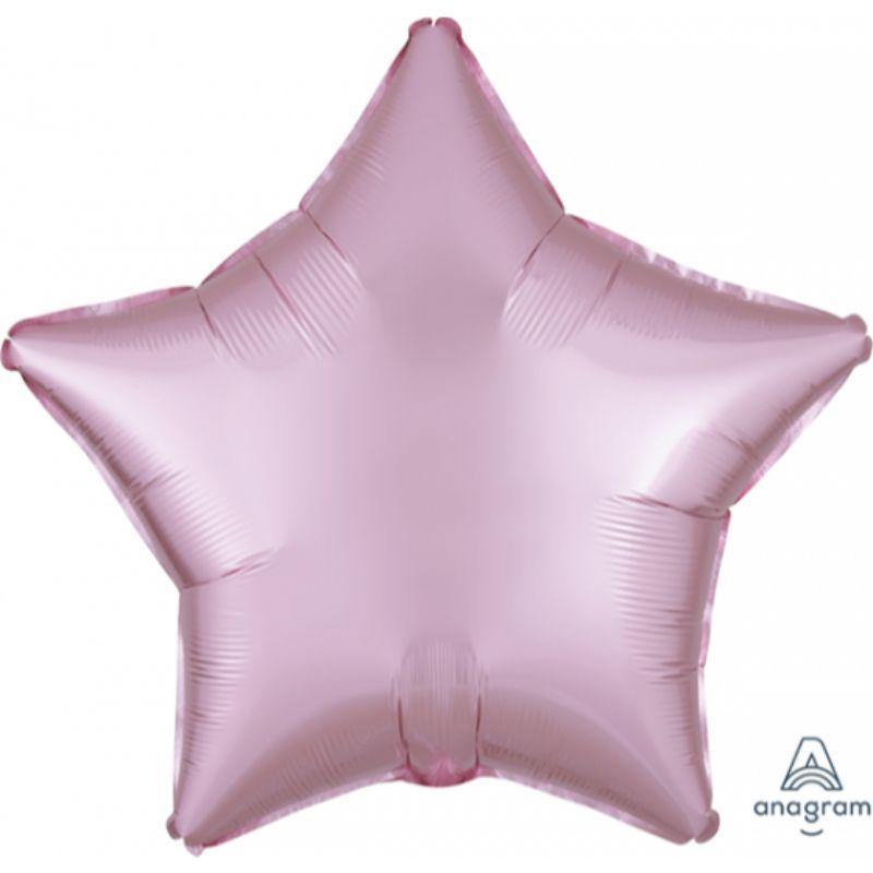 Satin Luxe Pastel Pink Star Foil Balloon - 45cm - The Base Warehouse