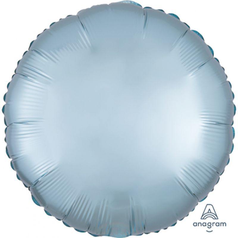 Satin Luxe Pastel Blue Circle Foil Balloon - 45cm - The Base Warehouse