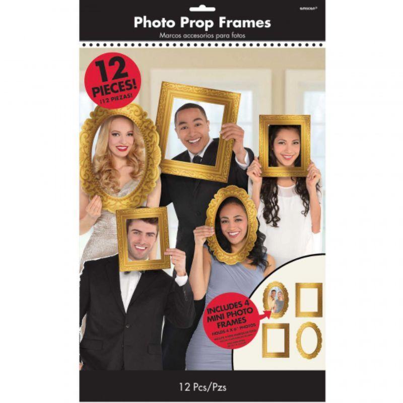 Props Base 12 Pack Assorted Design Gold Photo Booth Props | The Base Warehouse