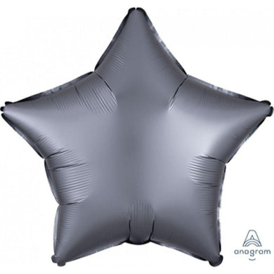 Satin Luxe Graphite Star Foil Balloon - 45cm - The Base Warehouse