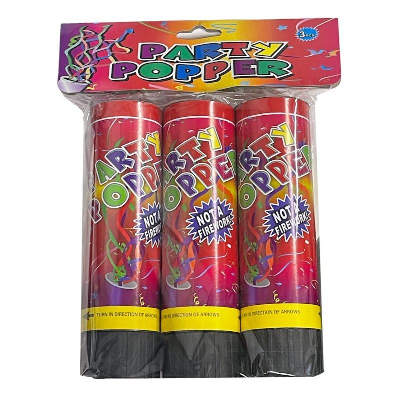 3 Pack Blow Horn Party Poppers - 16cm