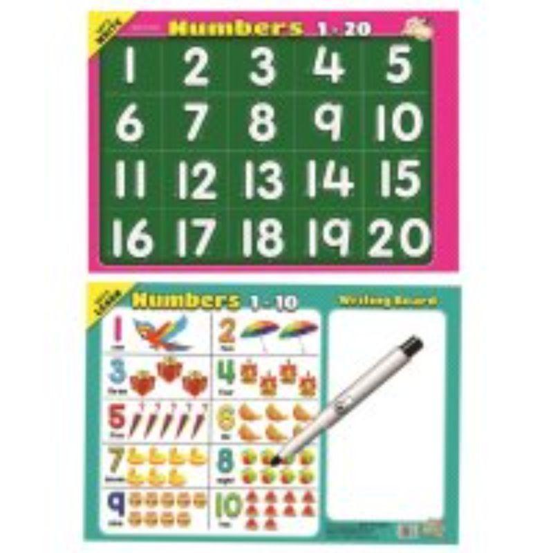 Writing Board Lets Write Numbers 1-20 - 375mm x 265mm x 3mm