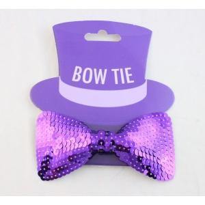 PURPLE SEQUIN BOW TIE IN POLYBAG W/HEADERCARD - The Base Warehouse