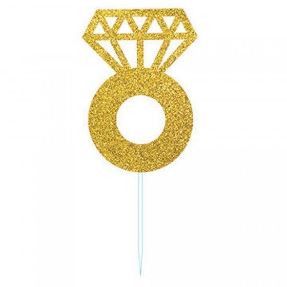 24 Pack Sparkle Wedding Gold Glitter Picks - The Base Warehouse