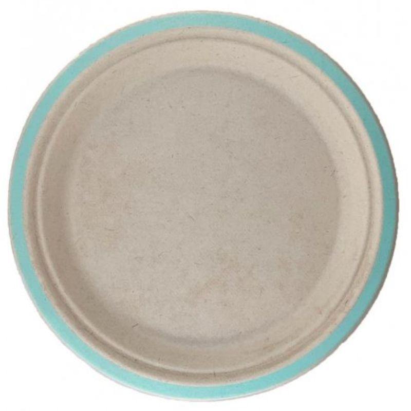 10 Pack Mint Green Sugarcane Dinner Plates - 23cm - The Base Warehouse