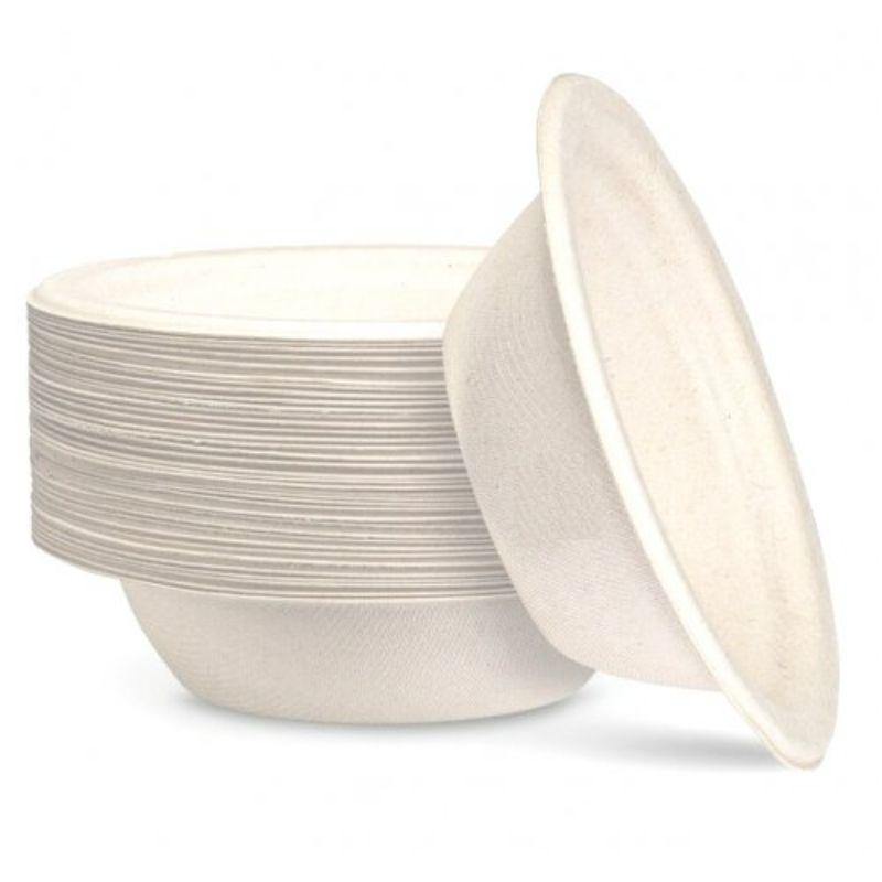 10 Pack White Sugarcane Bowls - 16cm - The Base Warehouse