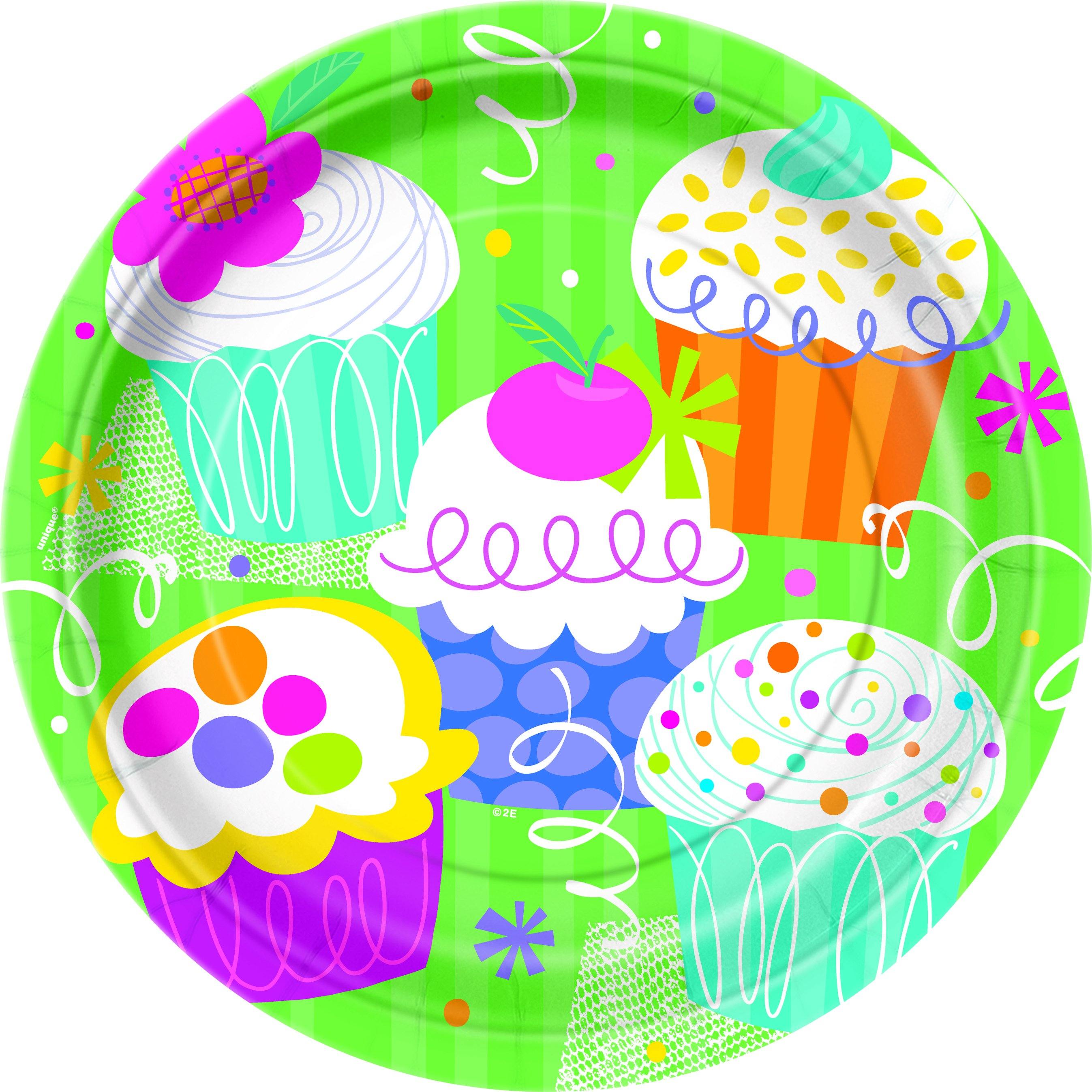 8 Pack Cupcake Paper Plates - 23cm - The Base Warehouse