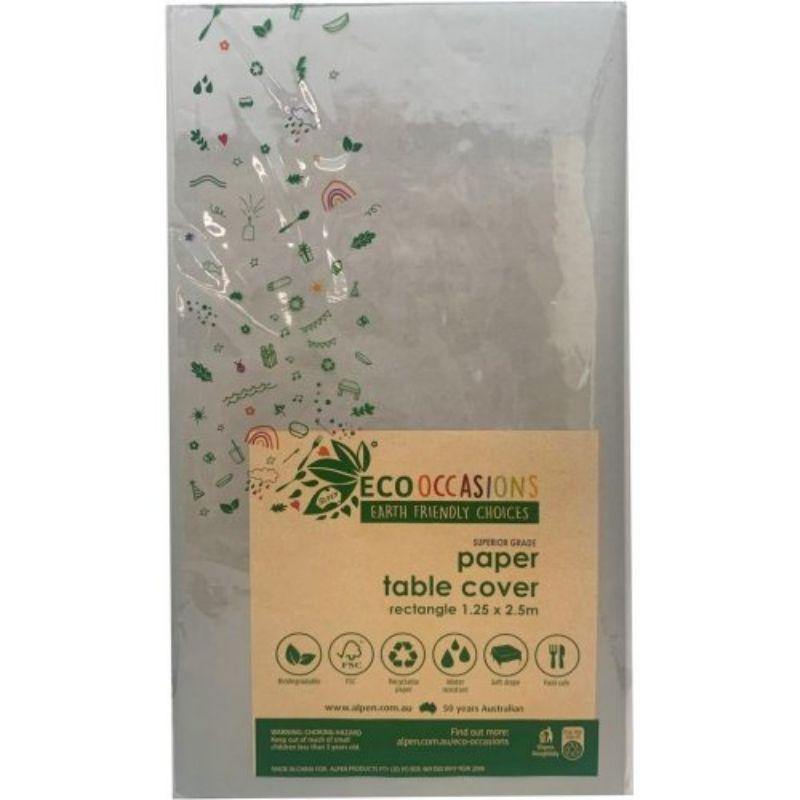 Silver Rectangle Paper Tablecover - 250cm x 125cm - The Base Warehouse