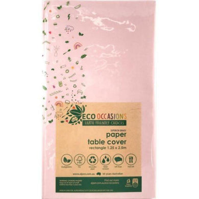 Light Pink Rectangle Paper Tablecover - 250cm x 125cm - The Base Warehouse