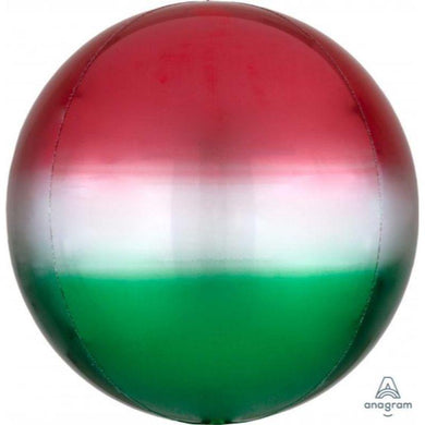 Orbz Ombre Red and Green Foil Balloon - 38cm x 40cm - The Base Warehouse