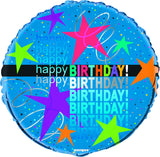 Load image into Gallery viewer, Happy Birthday Cosmic Round Foil Balloon - 45cm - The Base Warehouse
