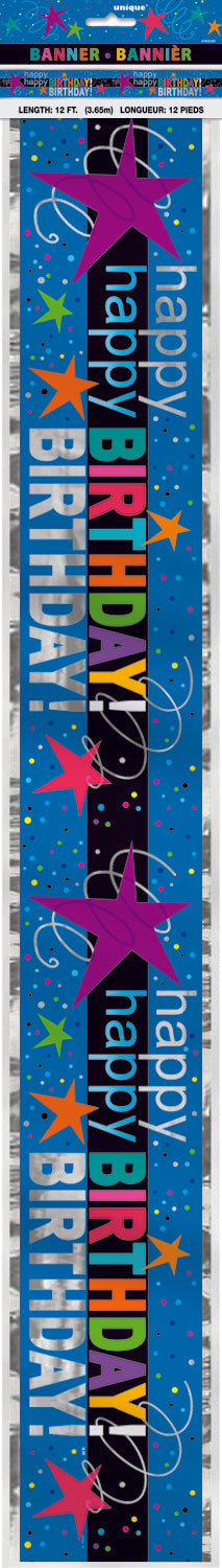 Cosmic Happy Birthday Foil Banner - 3.6m