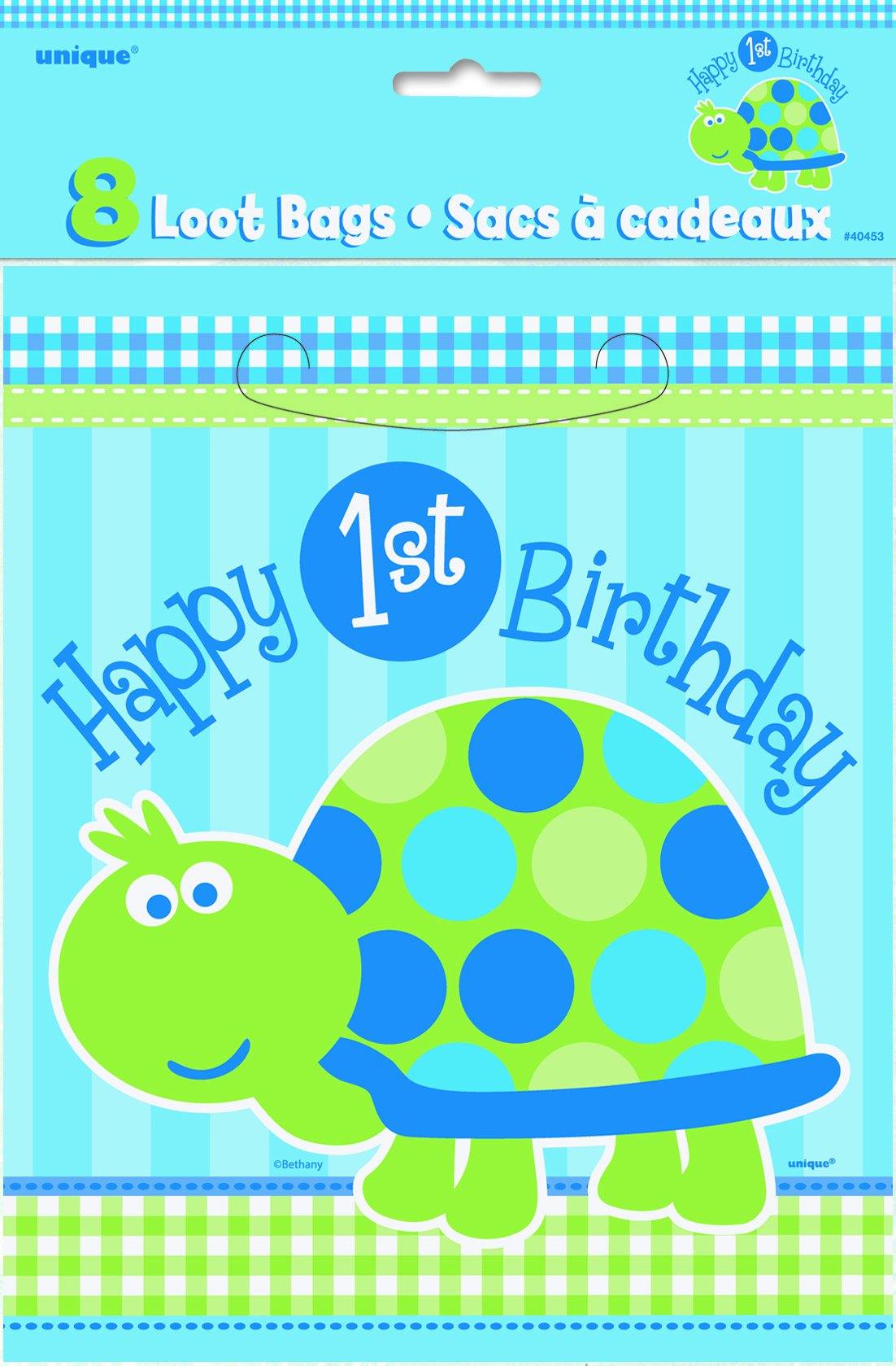8 Pack 1st Birthday Turtle Lootbags