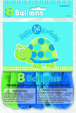 Load image into Gallery viewer, 8 Pack Assorted Colours 1st Birthday Turtle Latex Balloons - 30cm - The Base Warehouse
