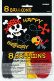Load image into Gallery viewer, 8 Pack Assorted Colours Pirate Fun Latex Balloons - 30cm - The Base Warehouse
