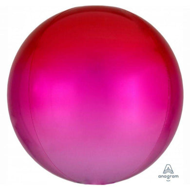 Orbz Ombre Red and Pink Foil Balloon - 38cm x 40cm - The Base Warehouse