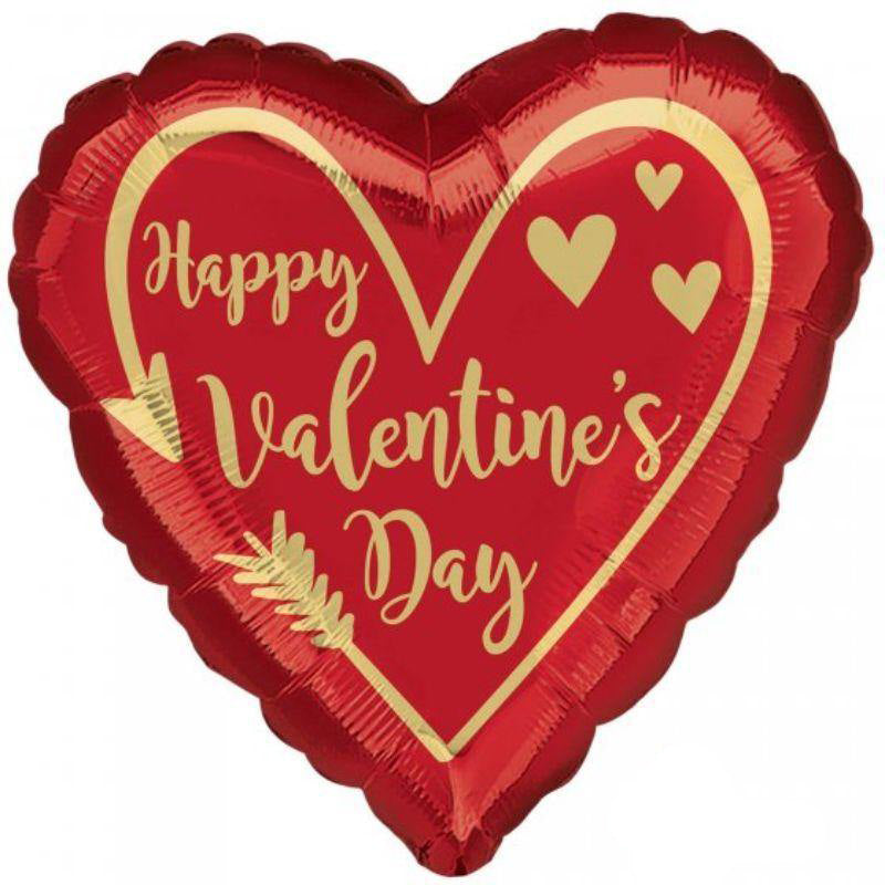 Happy Valentines Day Arrow Heart Foil Balloon - 71cm