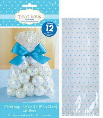 12 Pack Baby Cello Blue Cello Treat Bags - The Base Warehouse