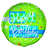 Load image into Gallery viewer, Bright Green Happy Birthday Round Foil Balloon - 45cm
