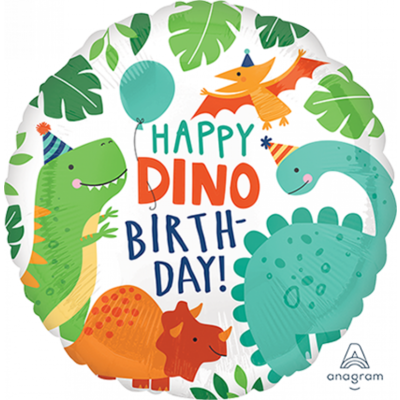 Happy Dinomite Dinosaur Party Foil Balloon - 45cm