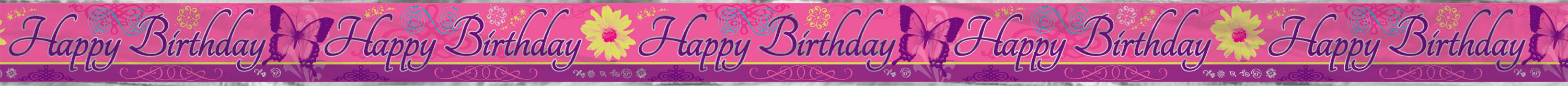 Butterfly Chic Happy Birthday Foil Banner - 3.6m