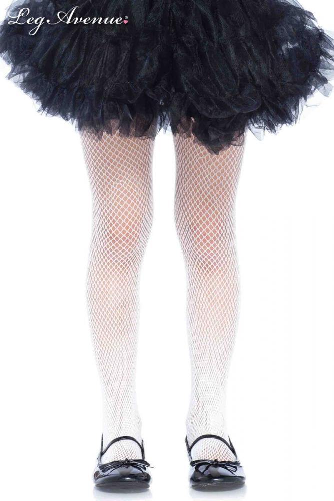 Girls White Fishnet Stockings - Medium - The Base Warehouse