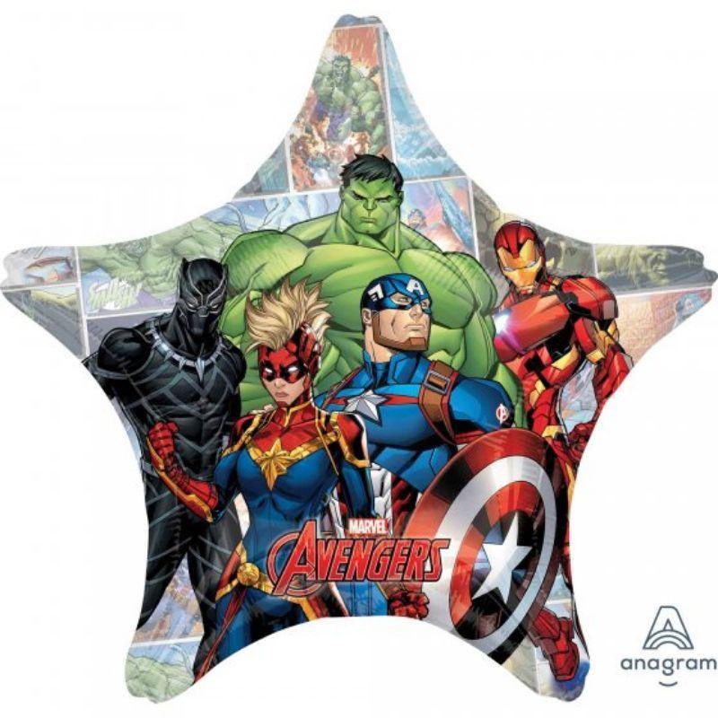 Jumbo Marvel Avengers Powers Unite Star Shape Foil Balloon - 71cm