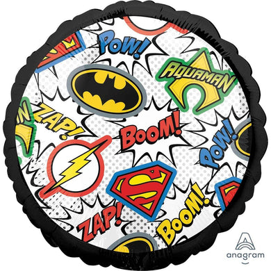 Justice League Round Foil Balloon - 45cm - The Base Warehouse