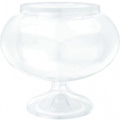 Short Clear Plastic Pedestal Jar - The Base Warehouse