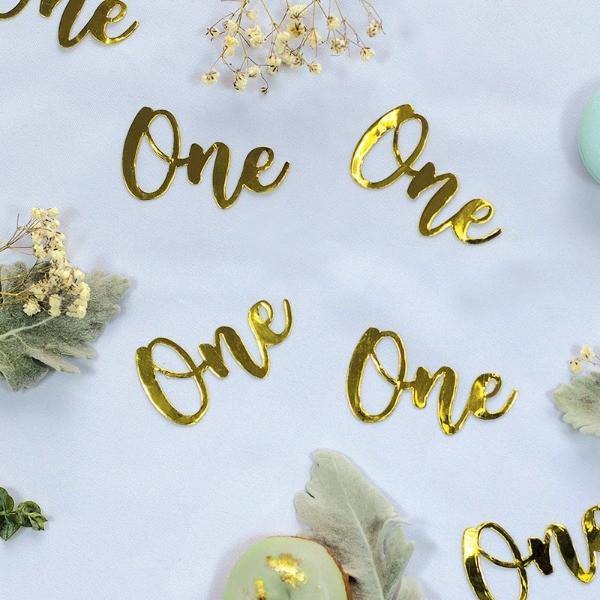 20 Pack Gold One Jumbo Foil Confetti - The Base Warehouse