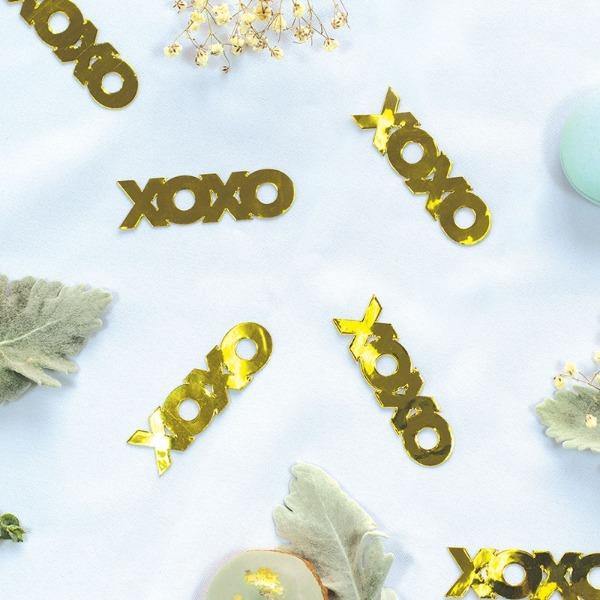 20 Pack Gold XOXO Jumbo Foil Confetti - The Base Warehouse