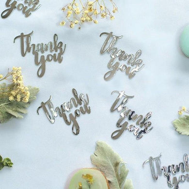 15 Pack Silver Thank You Jumbo Foil Confetti - The Base Warehouse