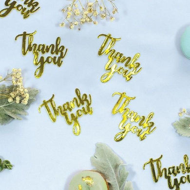 15 Pack Gold Thank You Jumbo Foil Confetti - The Base Warehouse