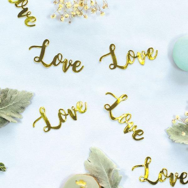 20 Pack Gold Love Jumbo Foil Confetti - The Base Warehouse