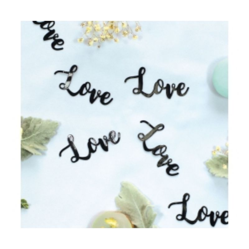 20 Pack Black Love Jumbo Foil Confetti