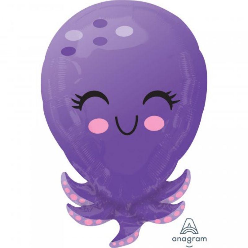 Octopus Shaped Foil Balloon - 35cm x 53cm