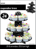 Load image into Gallery viewer, 3-Tier Midnight Black Dots Cupcake Tree - 30cm x 34cm - The Base Warehouse
