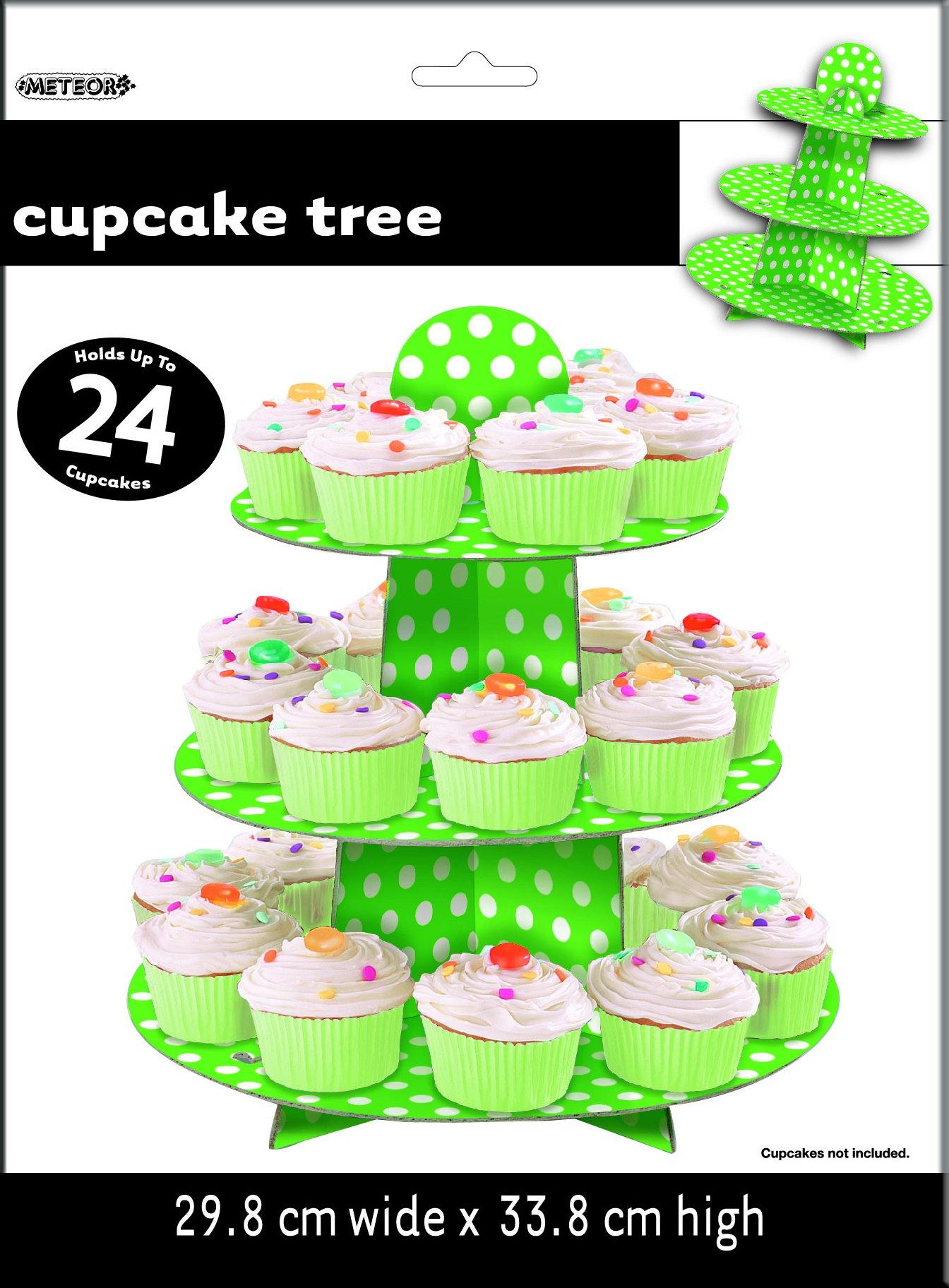 3-Tier Lime Green Dots Cupcake Tree - 30cm x 34cm