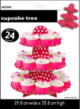Load image into Gallery viewer, 3-Tier Ruby Red Dots Cupcake Tree - 30cm x 34cm - The Base Warehouse
