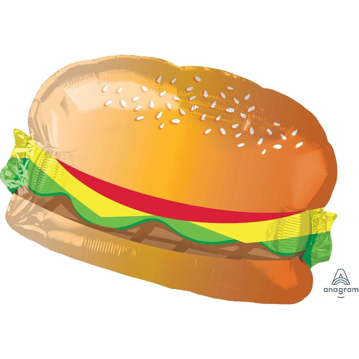 SuperShape Hamburger with Bun Foil Balloon - 66cm x 45cm - The Base Warehouse