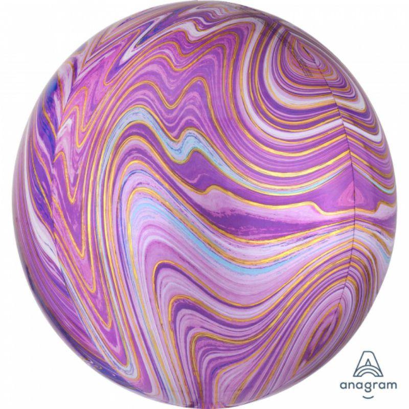Ombre Purple Marblez Orbz Foil Balloon - 40cm - The Base Warehouse