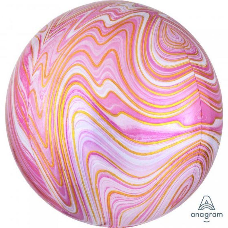 Ombre Pink Marblez Orbz Foil Balloon - 40cm - The Base Warehouse