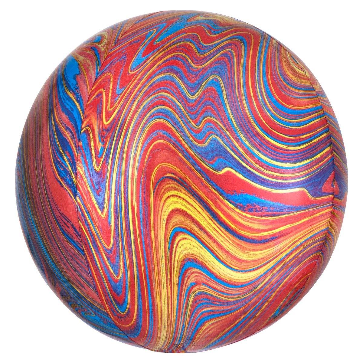 Orbz Colourful Marblez Foil Balloon - 38cm x 40cm - The Base Warehouse
