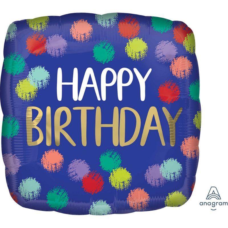 Brushed Happy Birthday Foil Balloon - 45cm