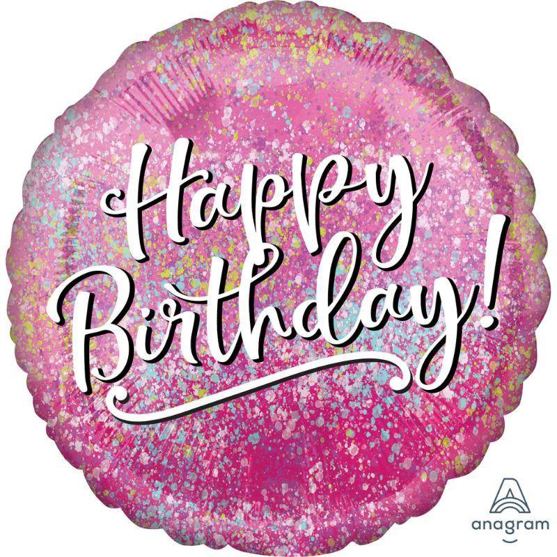 Happy Birthday Pink Fabulous Foil Balloon - 45cm - The Base Warehouse