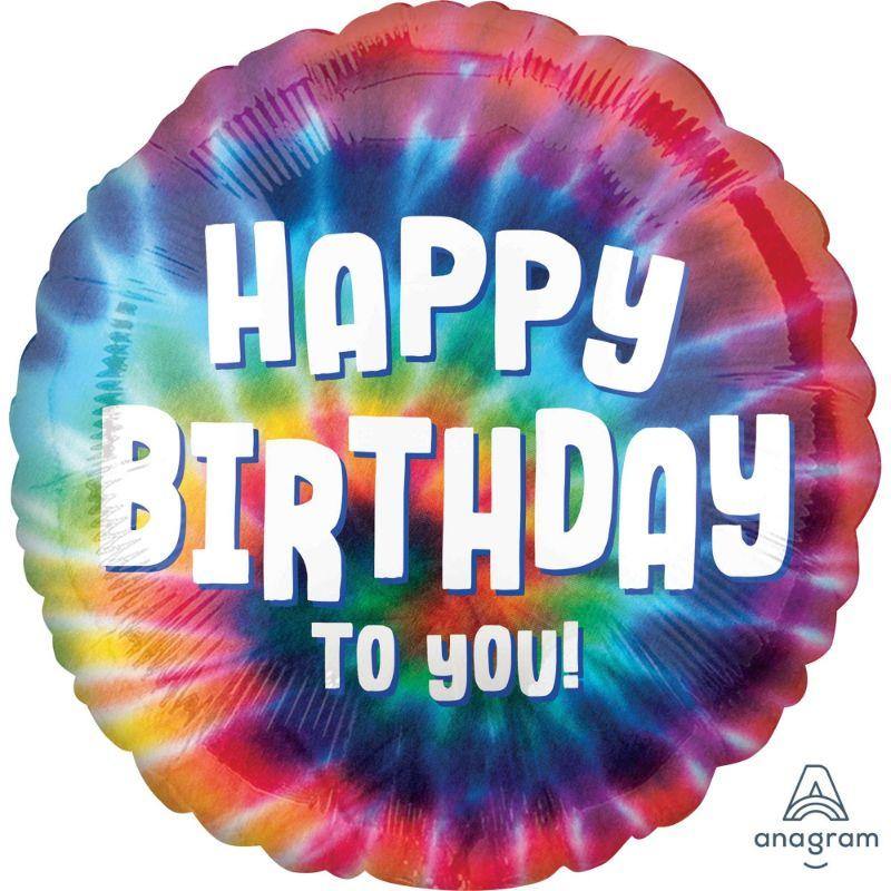 Tie Dye Happy Birthday To You Foil Balloon - 45cm