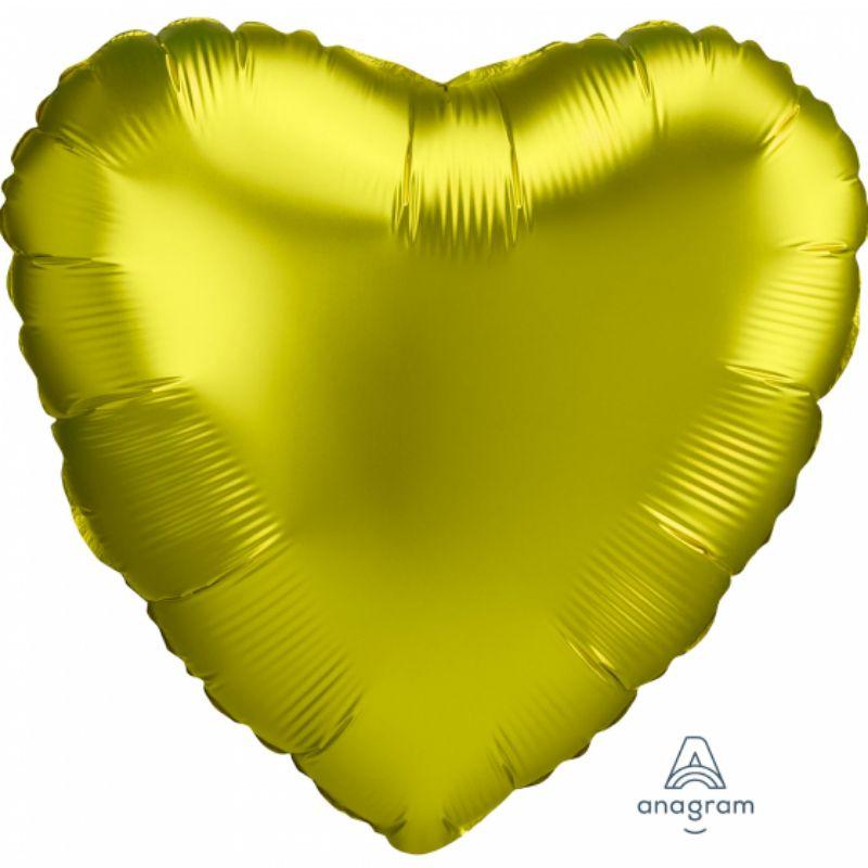 Satin Luxe Lemon Heart Foil Balloon - 45cm