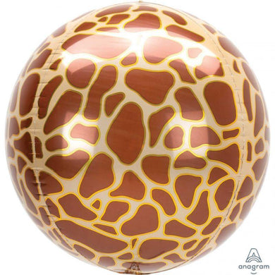 Orbz Giraffe Print Foil Balloon - 40cm - The Base Warehouse