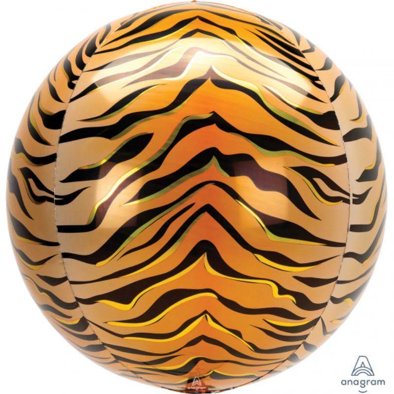 Orbz Tiger Print Foil Balloon - 40cm - The Base Warehouse