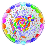 Load image into Gallery viewer, Happy Birthday Candy Party Round Foil Balloon - 45cm - The Base Warehouse
